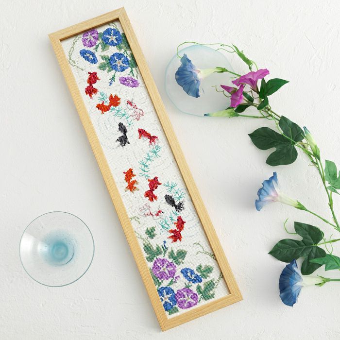 クロスステッチフレーム＜あじさいリース＞ | リバティ 生地、編み物