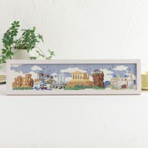クロスステッチフレーム＜ギリシャの旅行記＞