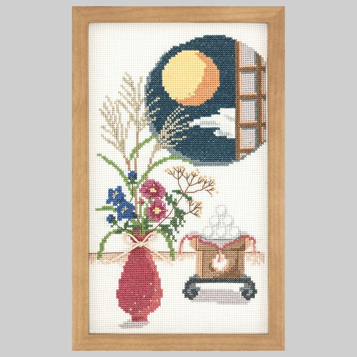 クロスステッチフレーム＜輪飾り＞ | リバティ 生地、編み物、刺繍