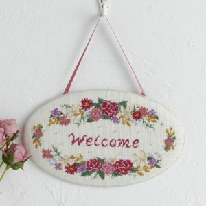 【完成品】クロスステッチボード＜welcome＞
