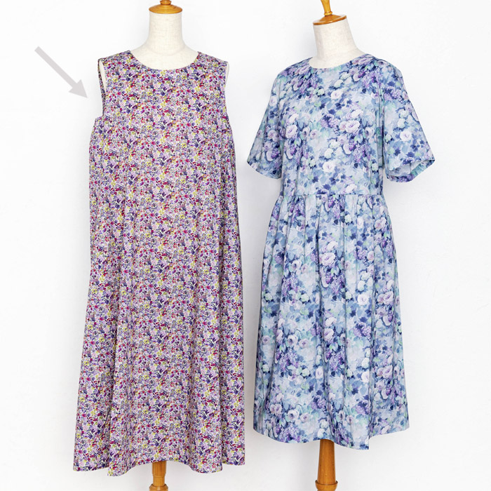 ノースリーブフレアーワンピース（型紙）の完成品イメージ