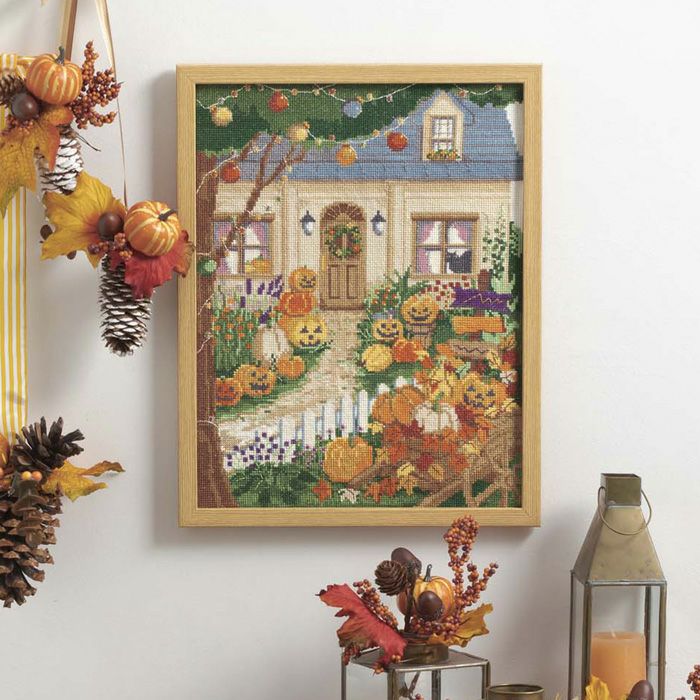 クロスステッチフレーム＜スヌーピーのハロウィン＞ | リバティ 生地