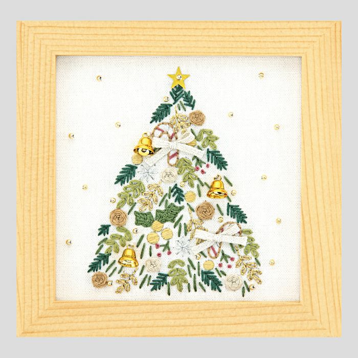 ステッチミニフレーム＜クリスマスツリー＞ | リバティ 生地