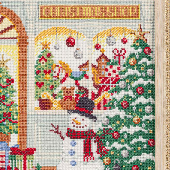 クロスステッチフレーム＜クリスマスの贈りもの＞ | リバティ 生地、編み物、刺繍、刺し子のことなら ホビーラホビーレ クリスマスイブアートのクロスステッチキット。 967