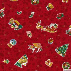 ソフトキャンブリック クリスマス＜R＞生地 ホビーラホビーレデザインコレクション