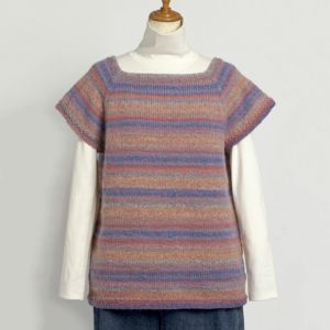 【レシピなし】トップダウンベスト＜ロービングキッス58P＞（編み物 材料セット）