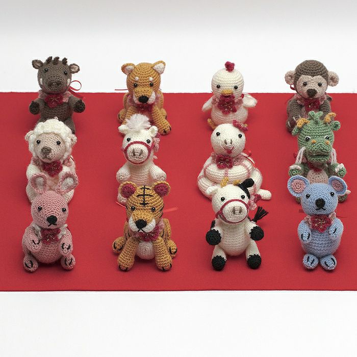 お飾り＜十二支＞（編み物 材料セット） | リバティ 生地、編み物