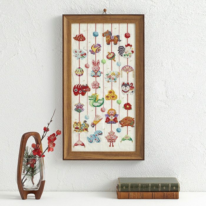 クロスステッチフレーム＜雛人形とつるし飾り＞ | リバティ 生地