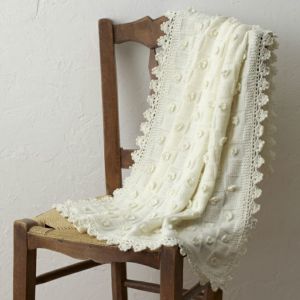 【レシピなし】フラワーブレードブランケット＜01IV＞（編み物 材料セット）