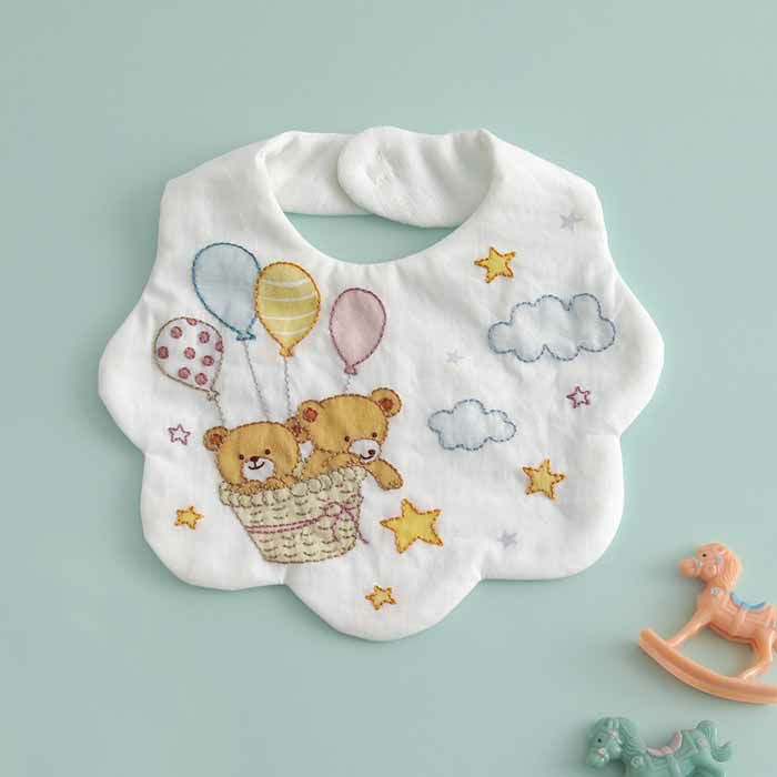 きらきらスタイ68#ハンドメイド ベビースタイ＜星をつかまえて＞ | リバティ 生地、編み物、刺繍