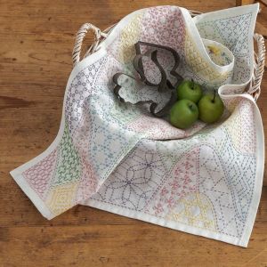 刺し子のマルチクロス＜流線紋様＞