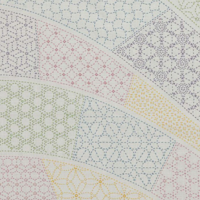 刺し子のテーブルセンター＜流線紋様＞ | リバティ 生地、編み物、刺繍