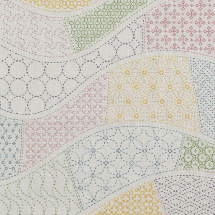 刺し子のテーブルセンター＜流線紋様＞ | リバティ 生地、編み物、刺繍 
