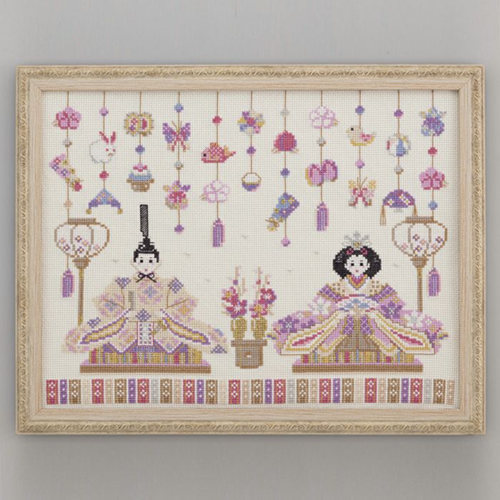 クロスステッチフレーム＜雛人形とつるし飾り＞ | リバティ 生地  
