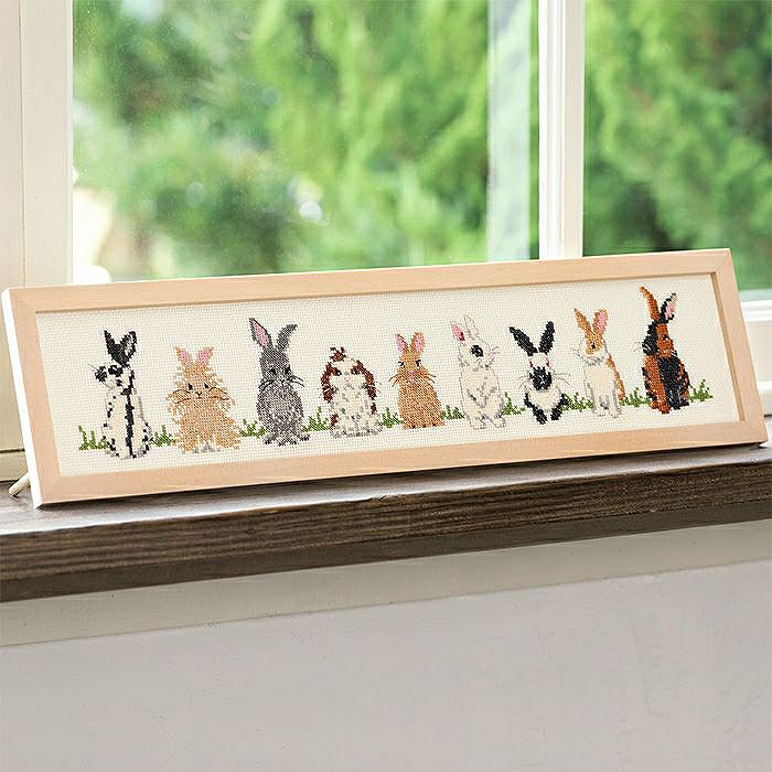 クロスステッチフレーム＜どうぶつのおやこ＞ | リバティ 生地、編み物、刺繍、刺し子のことなら ホビーラホビーレ MP Studiaクロスステッチ刺繍キット 大人と初心者向け 動物に優しい外観 27x23cm/10.63x9.06 18ct