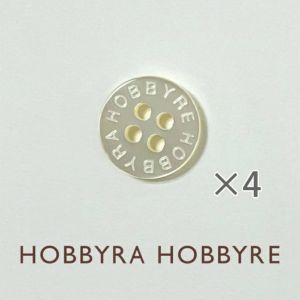 ホビーラホビーレロゴボタン 白＜13mm＞（4個入り）