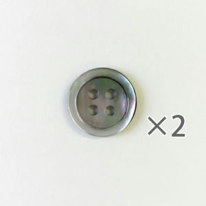 貝ボタン 4ホール黒＜18mm＞（2個入り）
