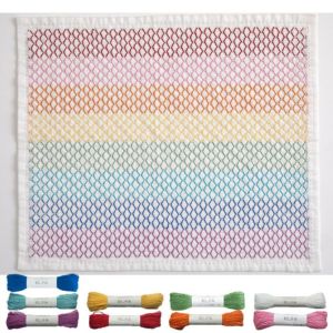刺し子 クロス方眼応用くぐり刺し　波セット