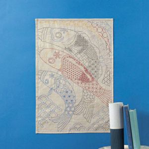 刺し子のクロス＜大空を泳ぐ＞