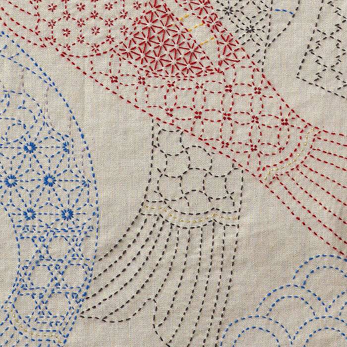 2/10予約】刺し子のクロス＜大空を泳ぐ＞ | リバティ 生地、編み物