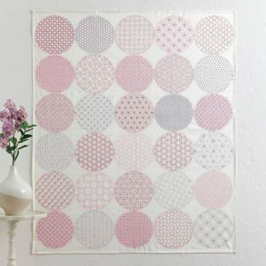 刺し子のサンプラークロス＜丸模様＞（刺し子糸なし）