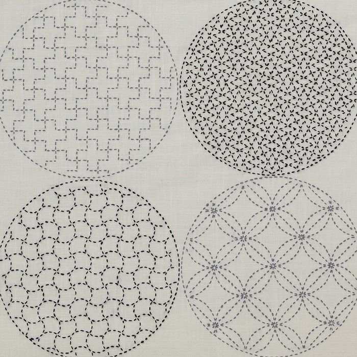 刺し子のサンプラークロス＜丸模様＞（刺し子糸なし） | リバティ 生地、編み物、刺繍、刺し子のことなら ホビーラホビーレ