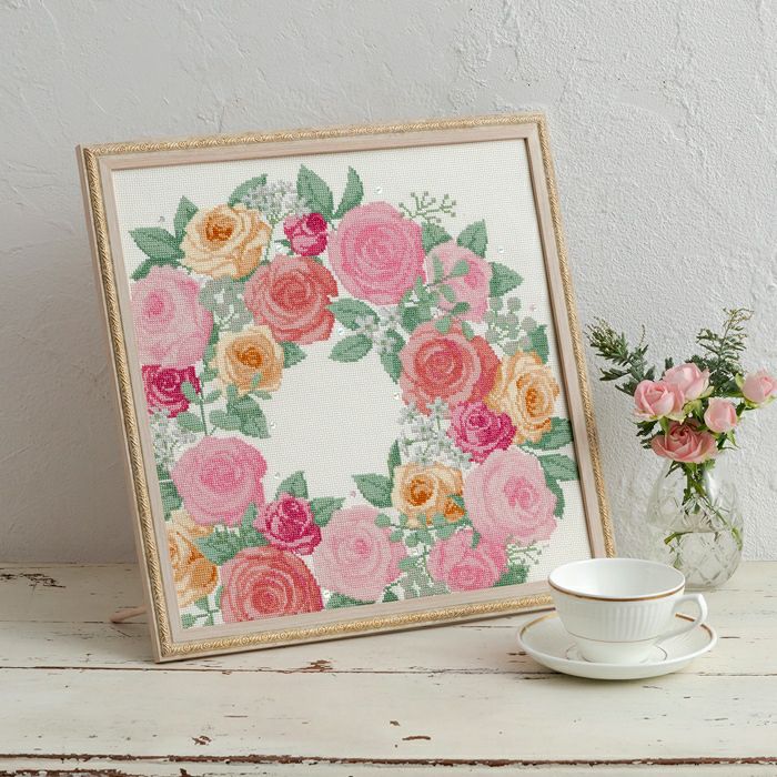 ホビーラホビーレクロスステッチ　サンフラワーリース ホビーラホビーレ クロスステッチフレーム［サンフラワーリース