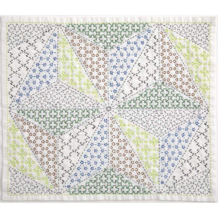 刺し子 寄せ模様＜麻の葉＞ | リバティ 生地、編み物、刺繍、刺し子の 