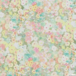 リバティプリント フランダースリネン ホリーホックス＜A＞ 生地 （リバティ・ファブリックス）2024SS