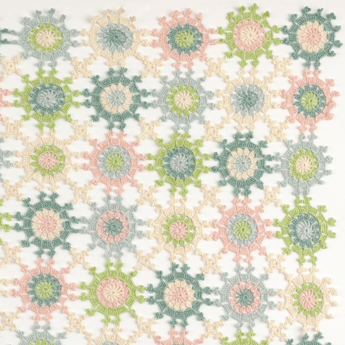 レシピなし】ピコットモチーフブランケット（編み物 材料セット