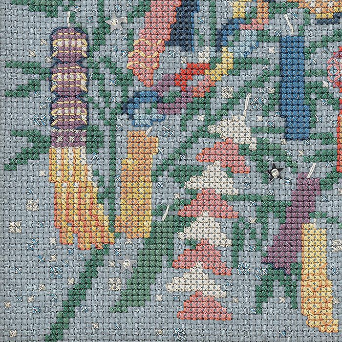 クロスステッチフレーム＜流れ星に願いをこめて＞ | リバティ 生地