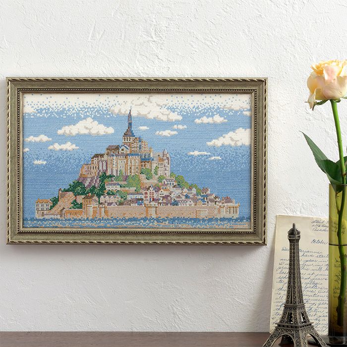 クロスステッチフレーム＜ラベンダーの香るお部屋＞ | リバティ 生地