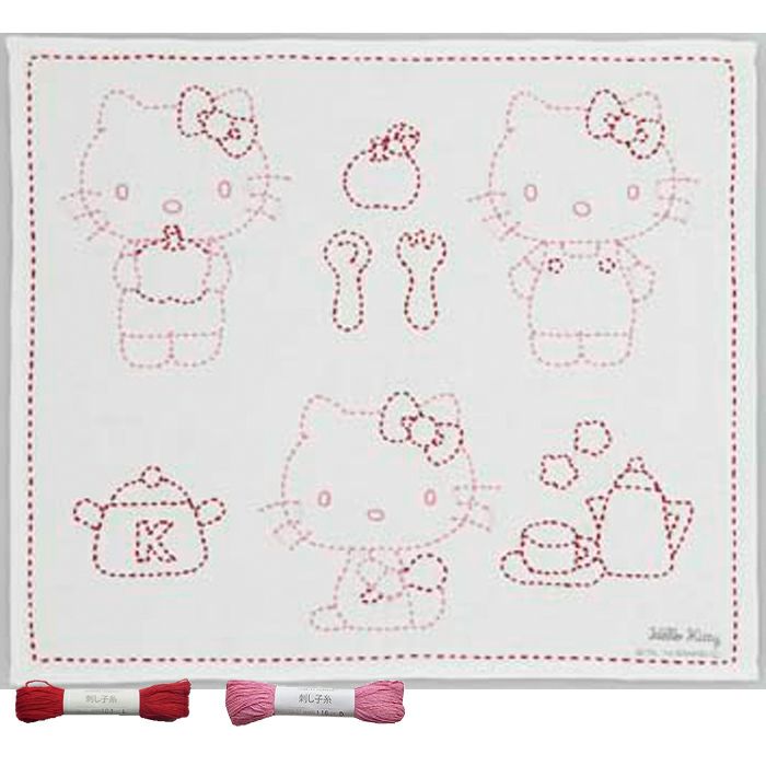 刺し子 ハローキティセット | リバティ 生地、編み物、刺繍、刺し子の 
