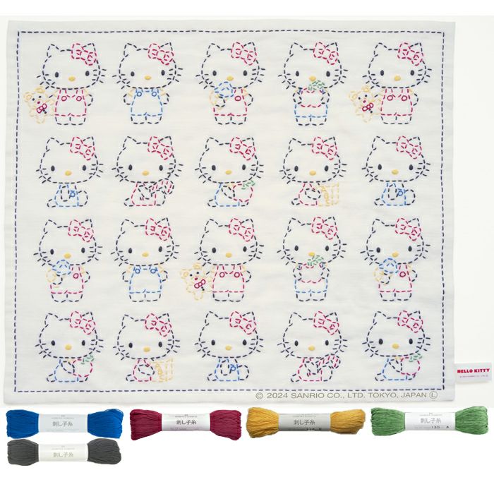 刺し子 ハッピー ハローキティセット | リバティ 生地、編み物、刺繍 