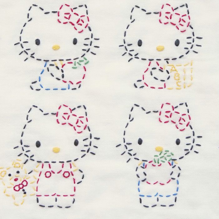 刺し子 ハッピー ハローキティセット | リバティ 生地、編み物、刺繍 