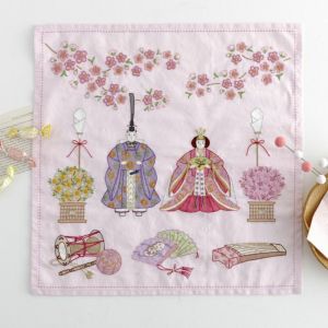 【完成品】ステッチクロス＜立ち雛＞