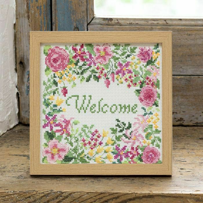 【完成品】クロスステッチフレーム＜Welcome＞