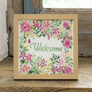 【完成品】クロスステッチフレーム＜Welcome＞