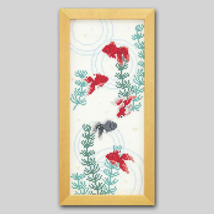 完成品】クロスステッチフレーム＜秋の森で＞ | リバティ 生地、編み物