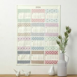 【完成品】刺し子のカレンダー4