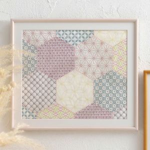 刺し子ふきんを美しく引き立てる額縁＜アイボリー＞