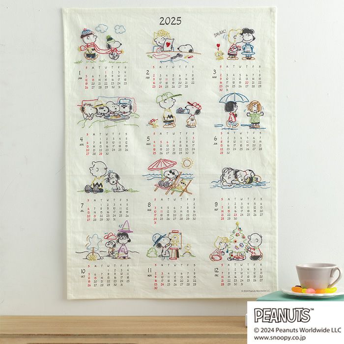 仕立て屋さんのハンドメイドワンピース345 （スヌーピーのカレンダー 