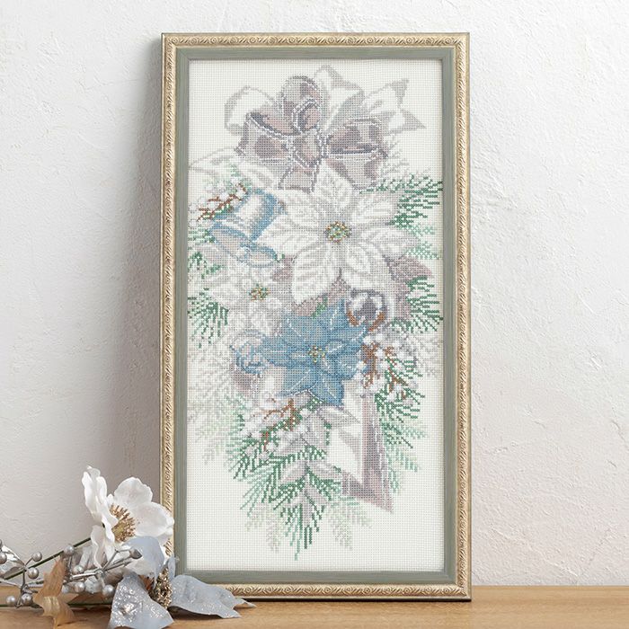 クロスステッチフレーム＜Noel blanc＞ | リバティ 生地、編み物、刺繍