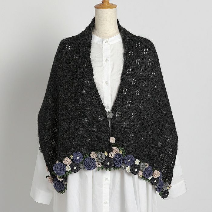 キュートフローラルブランケット＜レトロ＞（編み物 材料セット