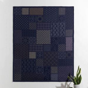 刺し子のサンプラークロス＜ネイビーナチュラル＞（刺し子糸なし）