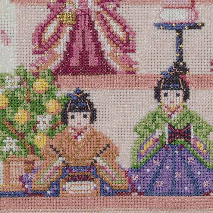 12/10予約】クロスステッチフレーム＜桃の節句飾り＞ | リバティ 生地、編み物、刺繍、刺し子のことなら ホビーラホビーレ