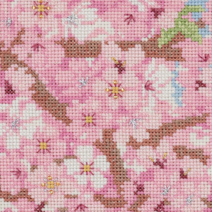 クロスステッチフレーム＜さくら便り＞ | リバティ 生地、編み物