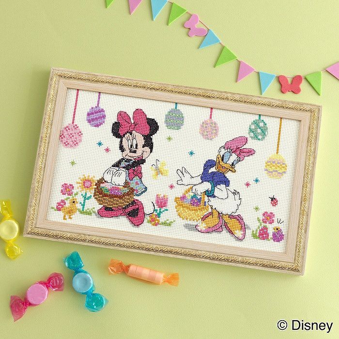 クロスステッチフレーム＜Mickey＆Minnie～日常の一コマ