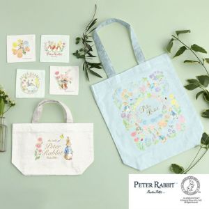 シーチング パネルクロス　ピーターラビット（TM）＆フラワー＜01X＞生地 ホビーラホビーレデザインコレクション