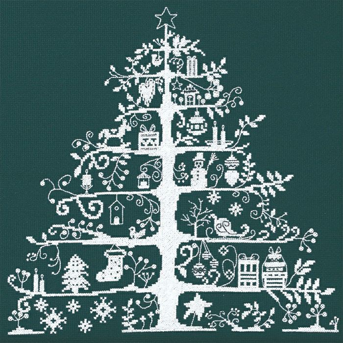 オリジナル本藍染、赤の旗布古布裏地 手縫いクリスマスツリー 【DMC